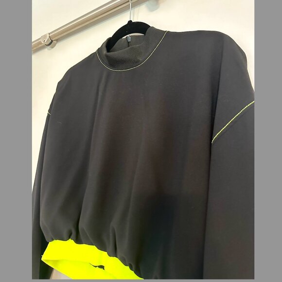 Black & Neon Cropped Crewneck - Picture 5 of 7
